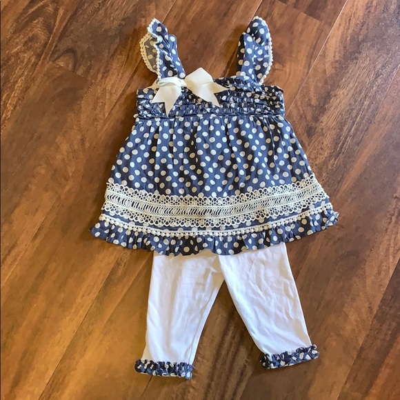 Rare Editions polka dot tank top and pant set - Picture 2 of 6